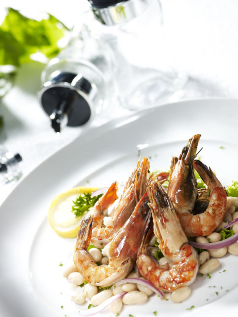 shrimps on the  bean