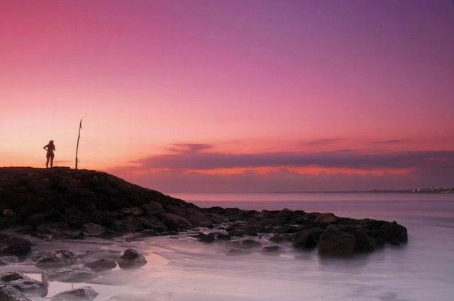 alone watching the sunset