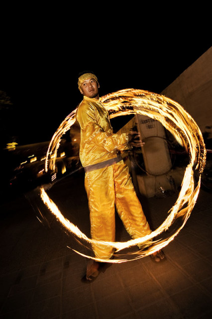 spinning fire dancer 2