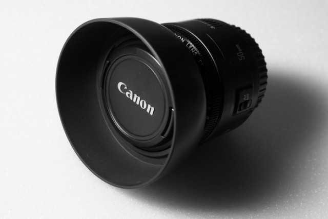 canon 50mm with hood